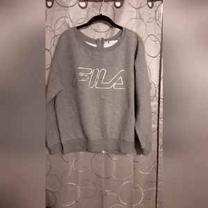 Fila Yasmin crew sweatshirt with zipper back sz L NWT